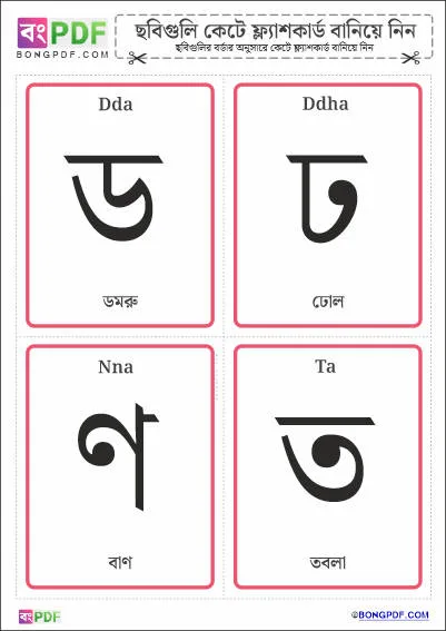 Simple Bengali Consonants Flashcards