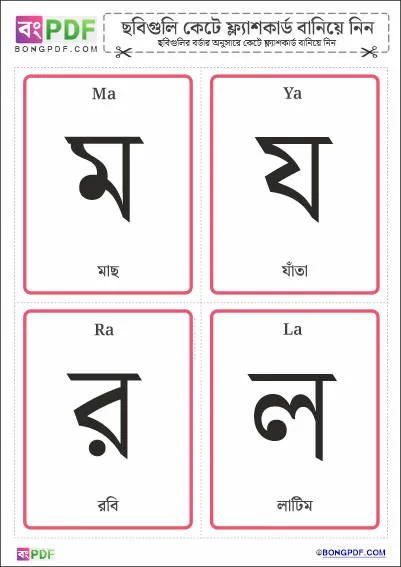 Bengali Consonants Flashcards Download - BongPDF - Bengali Worksheets