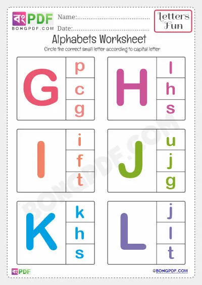 Kindergarten Alphabet Worksheet PDF Download