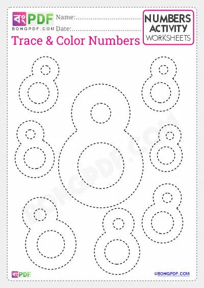 Best English Number 8 Writing and Tracing Worksheet PDF Download